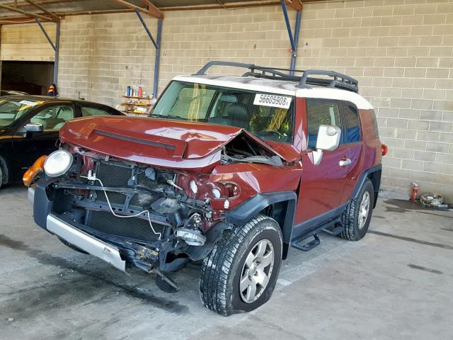 JTEBU11F28K046690 - 2008 TOYOTA FJ CRUISER MAROON photo 2