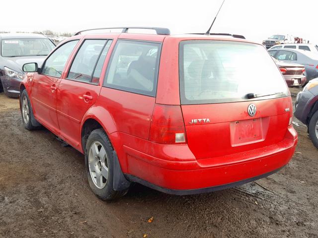 WVWSG61J02W613105 - 2002 VOLKSWAGEN JETTA GLS RED photo 3