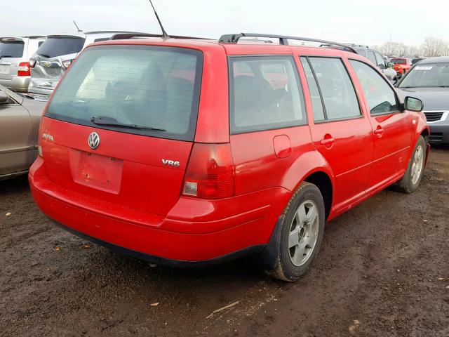 WVWSG61J02W613105 - 2002 VOLKSWAGEN JETTA GLS RED photo 4