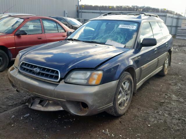 4S3BH675337656257 - 2003 SUBARU LEGACY OUT BLUE photo 2