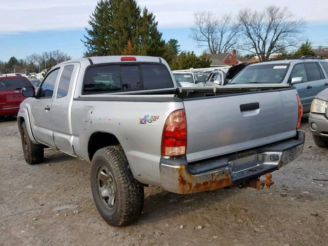 5TEUX42N86Z149455 - 2006 TOYOTA TACOMA ACC SILVER photo 3