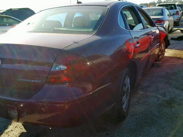 2G4WC582961180950 - 2006 BUICK LACROSSE C BURGUNDY photo 4