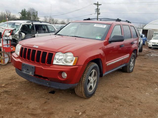 1J4GR48K75C647237 - 2005 JEEP GRAND CHER RED photo 2