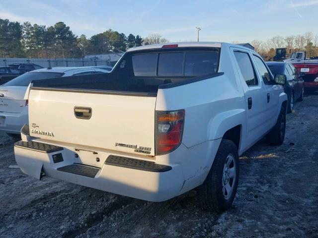 2HJYK16277H543360 - 2007 HONDA RIDGELINE WHITE photo 4