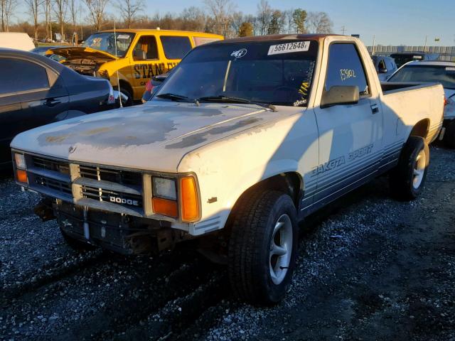 1B7FL66X6KS085636 - 1989 DODGE DAKOTA SPO WHITE photo 2