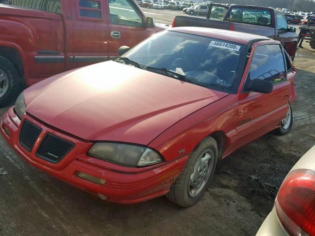 1G2NE15M6SM515707 - 1995 PONTIAC GRAND AM S RED photo 2