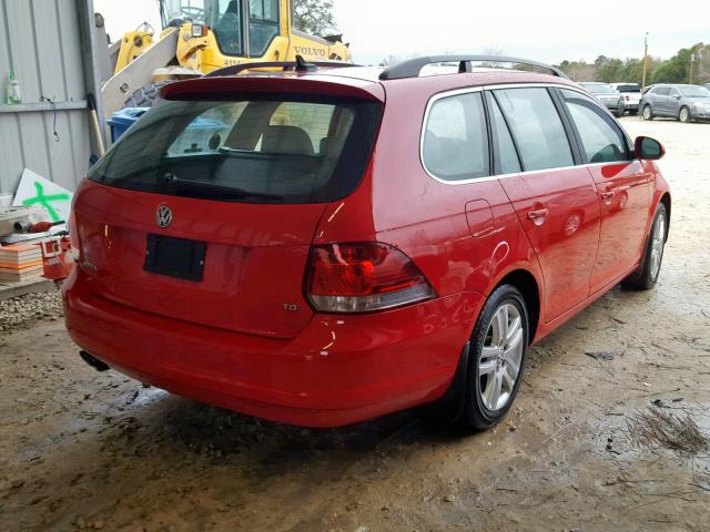 3VWPL7AJ6EM609830 - 2014 VOLKSWAGEN JETTA TDI RED photo 4