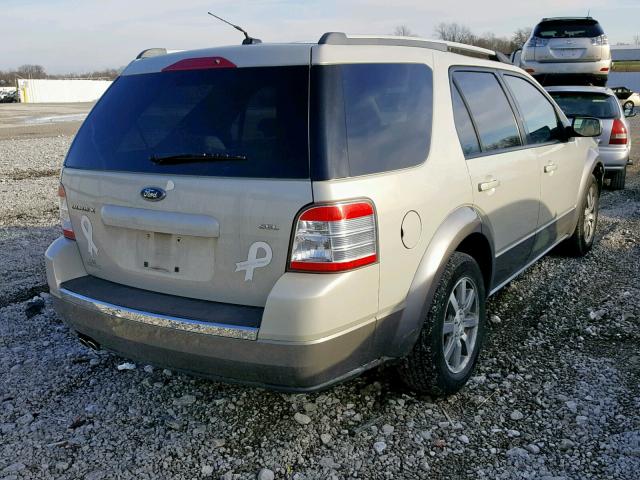 1FMDK02W38GA29617 - 2008 FORD TAURUS X S BEIGE photo 4