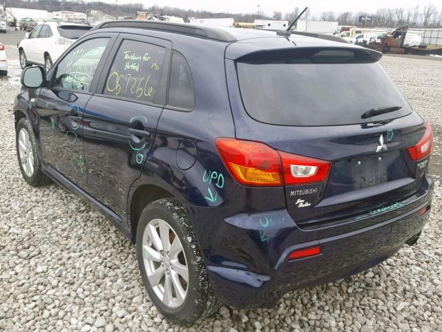 JA4AP4AU9CZ001750 - 2012 MITSUBISHI OUTLANDER BLUE photo 3