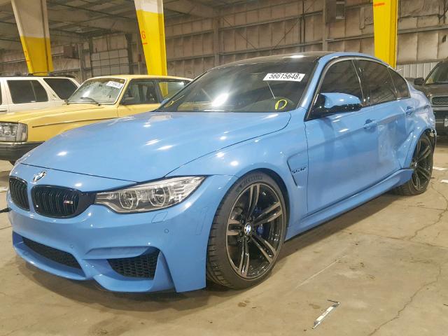 WBS8M9C55G5D30888 - 2016 BMW M3 BLUE photo 2