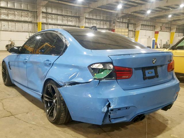 WBS8M9C55G5D30888 - 2016 BMW M3 BLUE photo 3