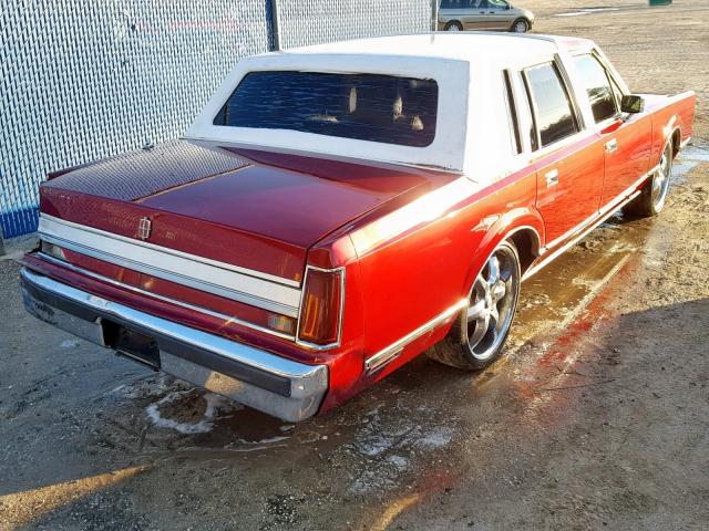 1LNBM81F6KY800493 - 1989 LINCOLN TOWN CAR RED photo 4