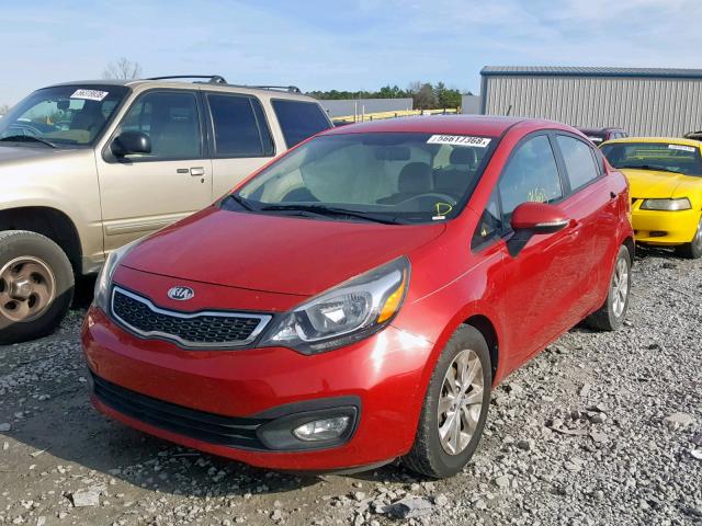 KNADN4A35D6224965 - 2013 KIA RIO EX RED photo 2