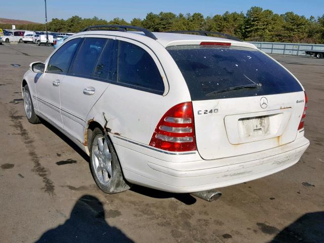 WDBRH81JX3F397304 - 2003 MERCEDES-BENZ C240 WHITE photo 3