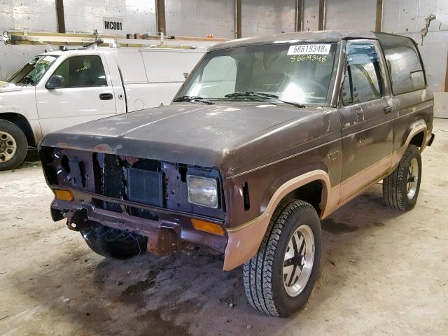 1FMCU14T6HUA52907 - 1987 FORD BRONCO II BROWN photo 2