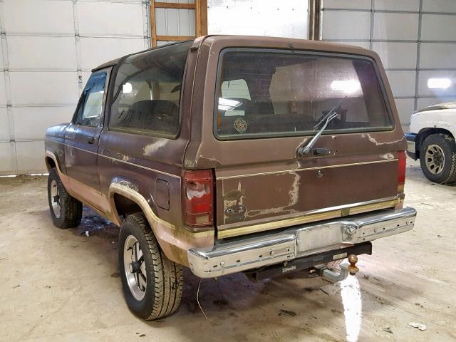 1FMCU14T6HUA52907 - 1987 FORD BRONCO II BROWN photo 3