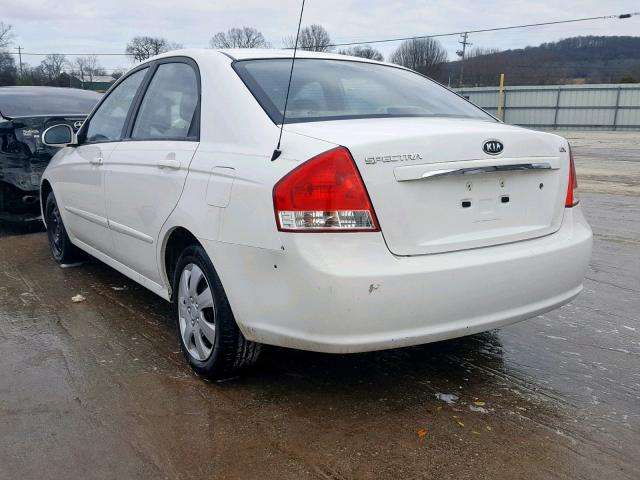 KNAFE221995654652 - 2009 KIA SPECTRA EX WHITE photo 3