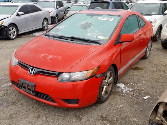 2HGFG12928H538957 - 2008 HONDA CIVIC EXL RED photo 2