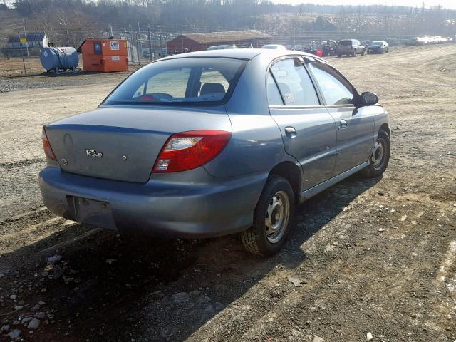 KNADC123016012120 - 2001 KIA RIO BLUE photo 4