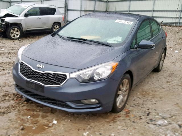 KNAFX4A81F5282904 - 2015 KIA FORTE EX BLUE photo 2