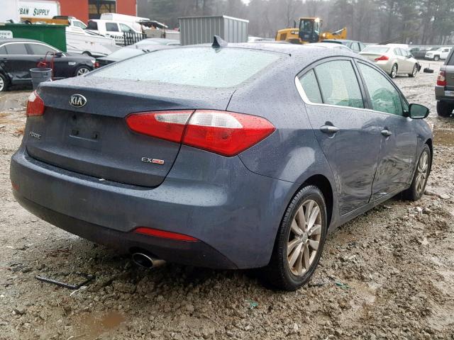 KNAFX4A81F5282904 - 2015 KIA FORTE EX BLUE photo 4