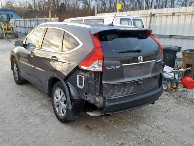 5J6RM4H78CL042403 - 2012 HONDA CR-V EXL GRAY photo 3