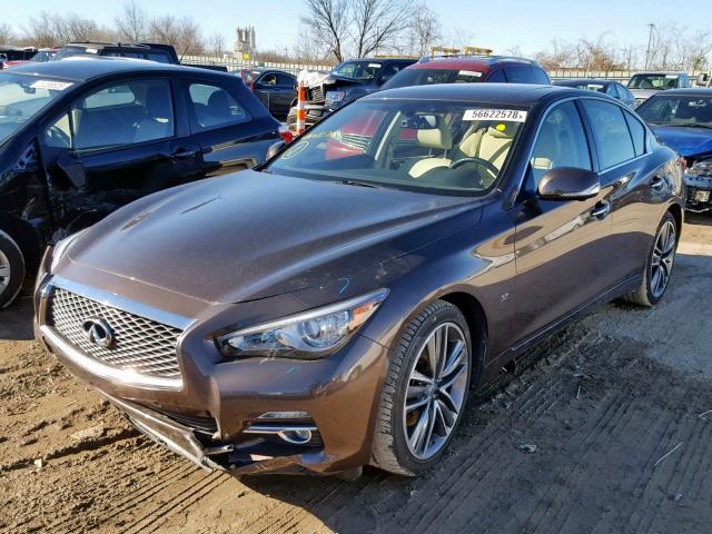 JN1BV7AR4EM681718 - 2014 INFINITI Q50 BASE BROWN photo 2