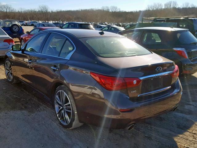 JN1BV7AR4EM681718 - 2014 INFINITI Q50 BASE BROWN photo 3