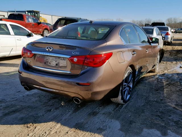 JN1BV7AR4EM681718 - 2014 INFINITI Q50 BASE BROWN photo 4