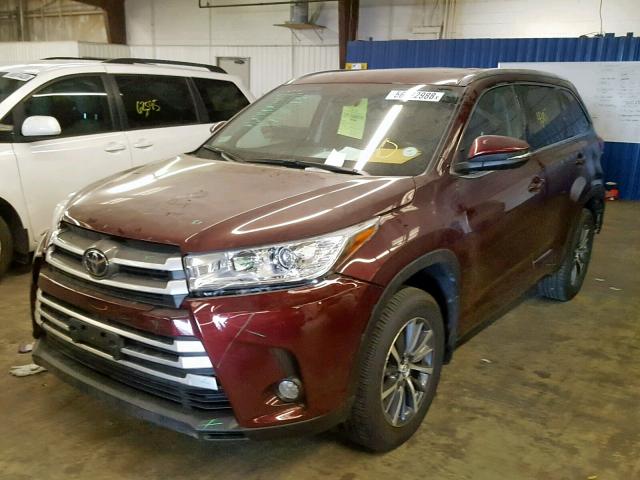 5TDJZRFH4JS838980 - 2018 TOYOTA HIGHLANDER BURGUNDY photo 2