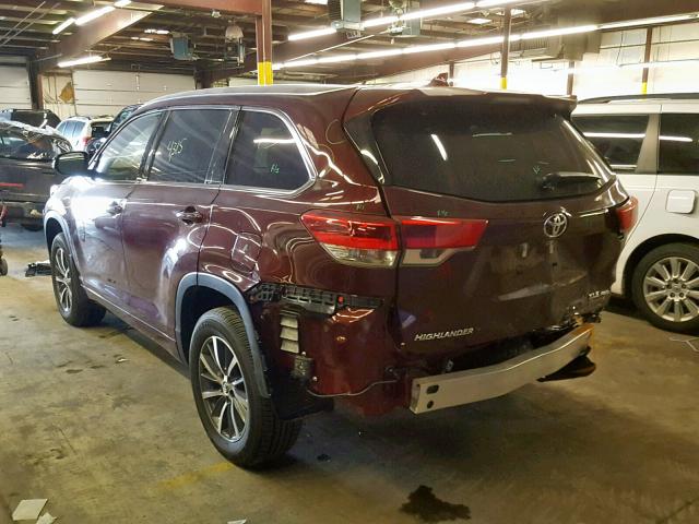 5TDJZRFH4JS838980 - 2018 TOYOTA HIGHLANDER BURGUNDY photo 3