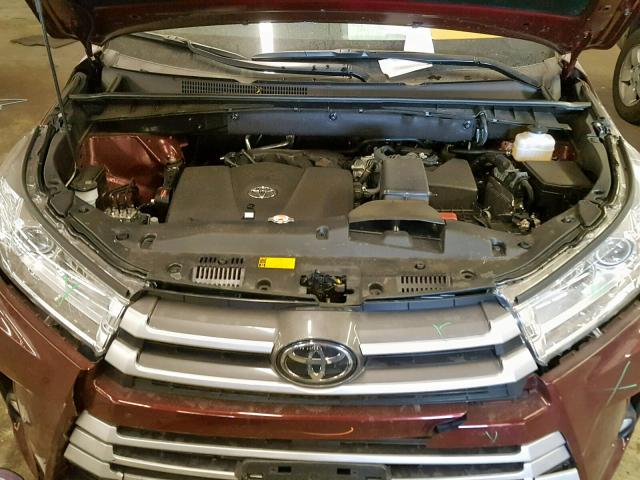 5TDJZRFH4JS838980 - 2018 TOYOTA HIGHLANDER BURGUNDY photo 7