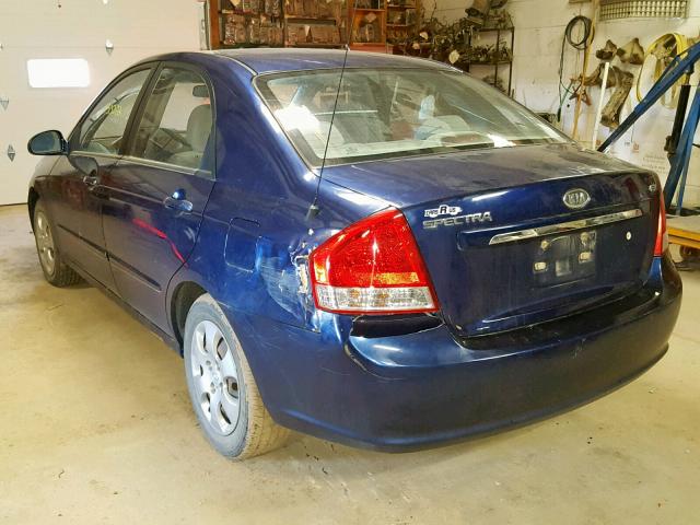 KNAFE221995586336 - 2009 KIA SPECTRA EX BLUE photo 3