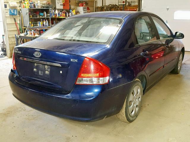 KNAFE221995586336 - 2009 KIA SPECTRA EX BLUE photo 4