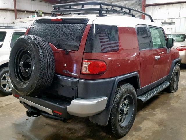 JTEBU4BF1BK104845 - 2011 TOYOTA FJ CRUISER MAROON photo 4