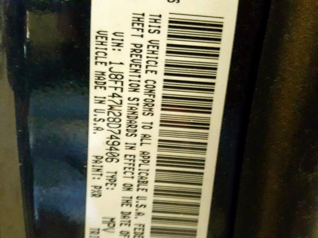 1J8FF47W28D749406 - 2008 JEEP COMPASS SP 黑色 照片 10