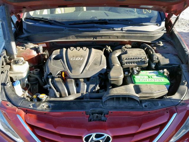 5NPEB4AC8BH058363 - 2011 HYUNDAI SONATA GLS RED photo 7