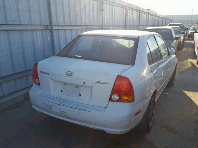 KMHCG45C05U616053 - 2005 HYUNDAI ACCENT GL WHITE photo 4