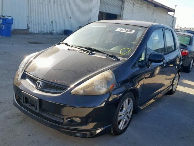 JHMGD38607S052268 - 2007 HONDA FIT S BLACK photo 2