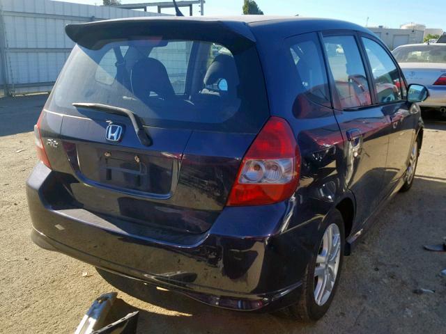 JHMGD38648S050606 - 2008 HONDA FIT SPORT BLUE photo 4