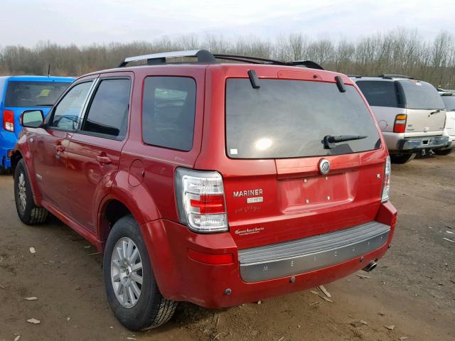 4M2CU87138KJ33456 - 2008 MERCURY MARINER PR RED photo 3