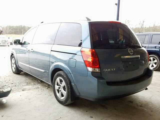 5N1BV28UX9N105587 - 2009 NISSAN QUEST S BLUE photo 3