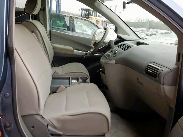 5N1BV28UX9N105587 - 2009 NISSAN QUEST S BLUE photo 5