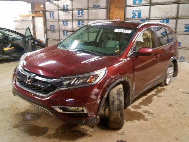 2HKRM4H75FH604563 - 2015 HONDA CR-V EXL MAROON photo 2