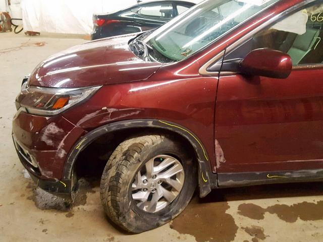 2HKRM4H75FH604563 - 2015 HONDA CR-V EXL MAROON photo 9