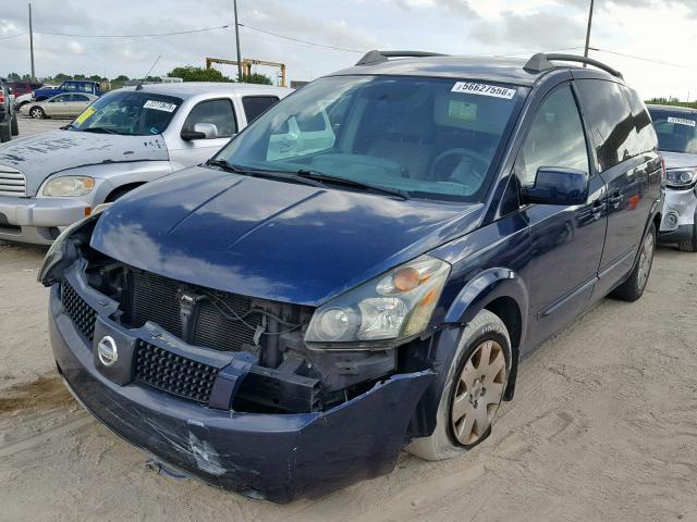 5N1BV28U95N133049 - 2005 NISSAN QUEST S BLUE photo 2