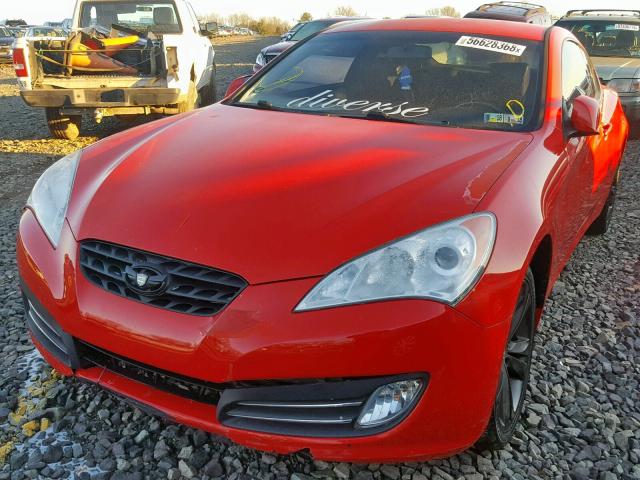 KMHHU6KH5AU009845 - 2010 HYUNDAI GENESIS CO RED photo 2