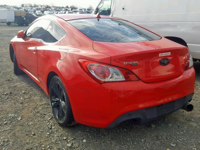 KMHHU6KH5AU009845 - 2010 HYUNDAI GENESIS CO RED photo 3