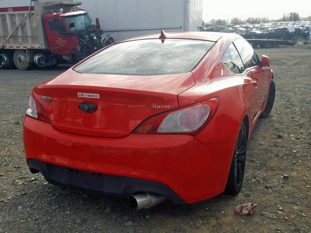 KMHHU6KH5AU009845 - 2010 HYUNDAI GENESIS CO RED photo 4