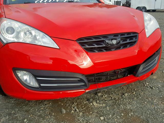 KMHHU6KH5AU009845 - 2010 HYUNDAI GENESIS CO RED photo 9